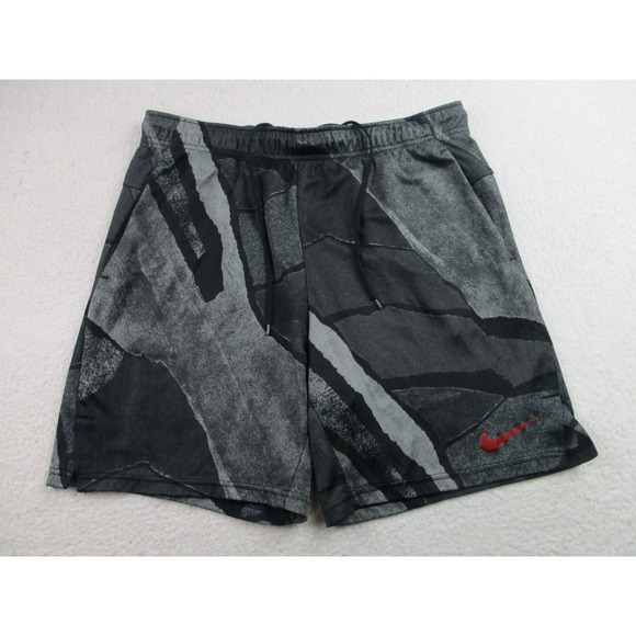 Nike Other - Nike Shorts Mens Large Sweat Geometric Drawstring Polyester Gray Dri Fit Active